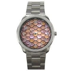 Copper Mermaid Scale Sport Metal Watch