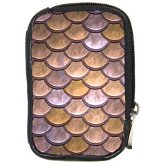 Copper Mermaid Scale Compact Camera Leather Case