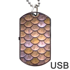 Copper Mermaid Scale Dog Tag Usb Flash (two Sides) by snowwhitegirl