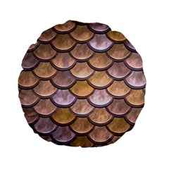 Copper Mermaid Scale Standard 15  Premium Round Cushions