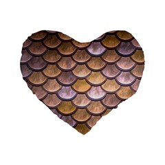 Copper Mermaid Scale Standard 16  Premium Heart Shape Cushions