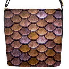 Copper Mermaid Scale Flap Closure Messenger Bag (S)