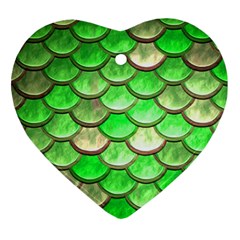 Green Mermaid Scale Ornament (Heart)