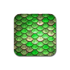 Green Mermaid Scale Rubber Coaster (Square) 