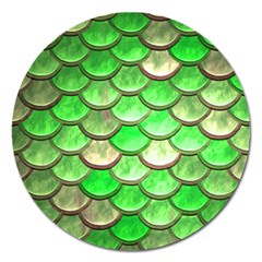 Green Mermaid Scale Magnet 5  (Round)