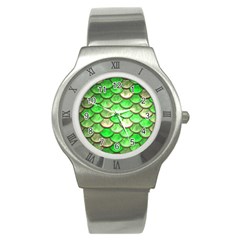 Green Mermaid Scale Stainless Steel Watch