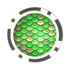 Green Mermaid Scale Poker Chip Card Guard