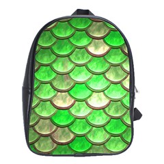 Green Mermaid Scale School Bag (Large)