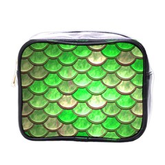 Green Mermaid Scale Mini Toiletries Bag (One Side)