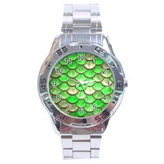 Green Mermaid Scale Stainless Steel Analogue Watch