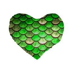 Green Mermaid Scale Standard 16  Premium Heart Shape Cushions