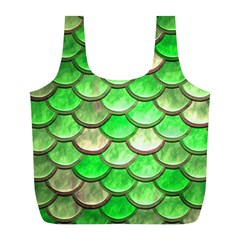 Green Mermaid Scale Full Print Recycle Bag (L)