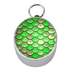 Green Mermaid Scale Mini Silver Compasses