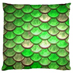 Green Mermaid Scale Large Flano Cushion Case (Two Sides)