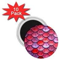 Red Mermaid Scale 1 75  Magnets (10 Pack)  by snowwhitegirl