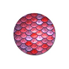 Red Mermaid Scale Magnet 3  (round) by snowwhitegirl