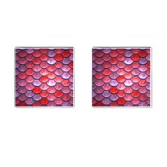 Red Mermaid Scale Cufflinks (square) by snowwhitegirl