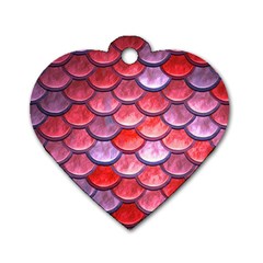 Red Mermaid Scale Dog Tag Heart (one Side) by snowwhitegirl