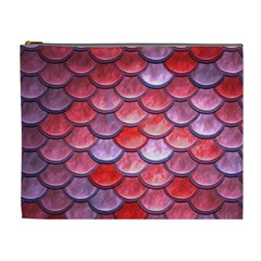 Red Mermaid Scale Cosmetic Bag (xl) by snowwhitegirl