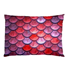 Red Mermaid Scale Pillow Case (two Sides) by snowwhitegirl