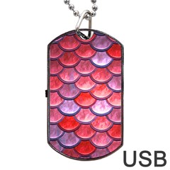 Red Mermaid Scale Dog Tag Usb Flash (one Side) by snowwhitegirl