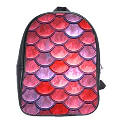 Red Mermaid Scale School Bag (xl) by snowwhitegirl