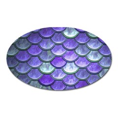 Blue Purple Mermaid Scale Oval Magnet by snowwhitegirl