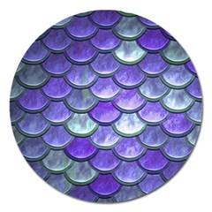 Blue Purple Mermaid Scale Magnet 5  (round) by snowwhitegirl