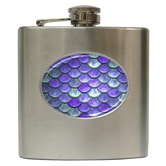 Blue Purple Mermaid Scale Hip Flask (6 Oz) by snowwhitegirl