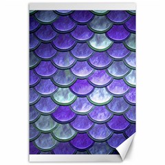 Blue Purple Mermaid Scale Canvas 24  X 36  by snowwhitegirl