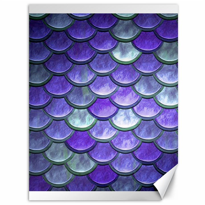 Blue Purple Mermaid Scale Canvas 36  x 48  