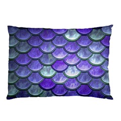 Blue Purple Mermaid Scale Pillow Case by snowwhitegirl