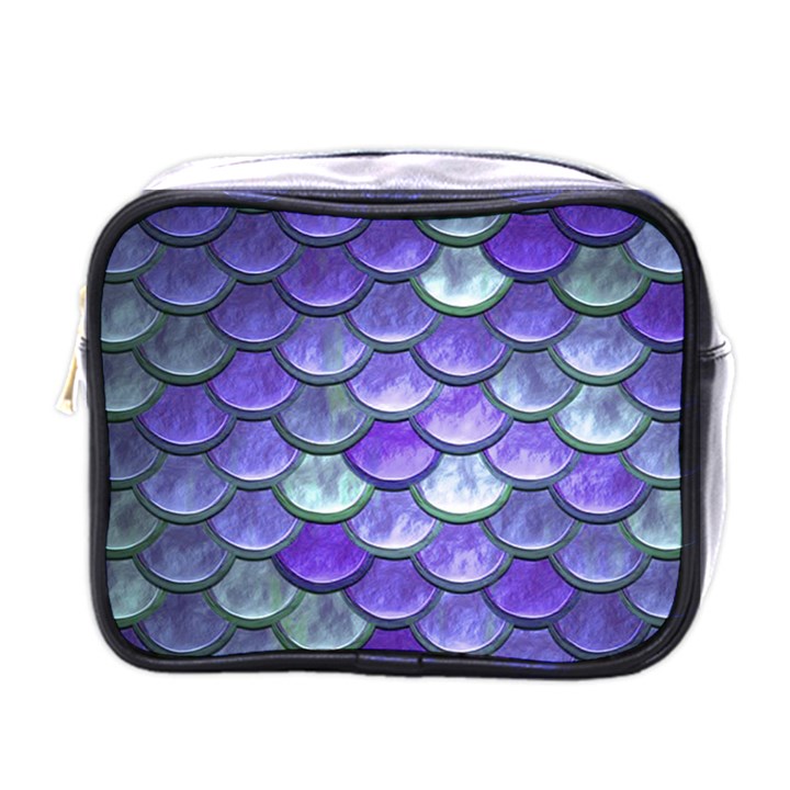 Blue Purple Mermaid Scale Mini Toiletries Bag (One Side)