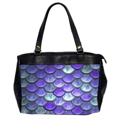 Blue Purple Mermaid Scale Oversize Office Handbag (2 Sides) by snowwhitegirl