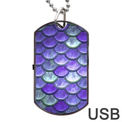 Blue Purple Mermaid Scale Dog Tag Usb Flash (two Sides) by snowwhitegirl