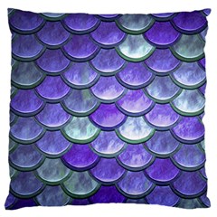 Blue Purple Mermaid Scale Large Cushion Case (two Sides) by snowwhitegirl