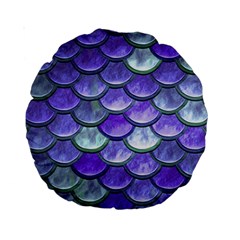 Blue Purple Mermaid Scale Standard 15  Premium Round Cushions by snowwhitegirl