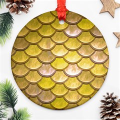 Yellow  Mermaid Scale Ornament (round) by snowwhitegirl