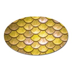 Yellow  Mermaid Scale Oval Magnet by snowwhitegirl