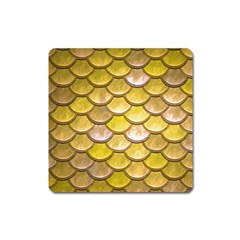 Yellow  Mermaid Scale Square Magnet by snowwhitegirl