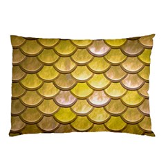 Yellow  Mermaid Scale Pillow Case by snowwhitegirl