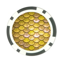 Yellow  Mermaid Scale Poker Chip Card Guard (10 Pack)