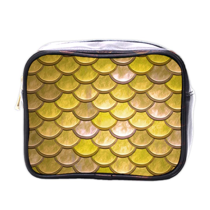 Yellow  Mermaid Scale Mini Toiletries Bag (One Side)