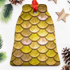 Yellow  Mermaid Scale Bell Ornament (two Sides) by snowwhitegirl