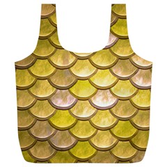 Yellow  Mermaid Scale Full Print Recycle Bag (xl) by snowwhitegirl