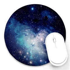 Nebula Blue Round Mousepads by snowwhitegirl