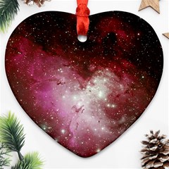 Nebula Red Ornament (heart) by snowwhitegirl