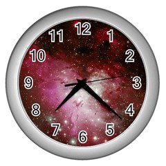 Nebula Red Wall Clock (silver)