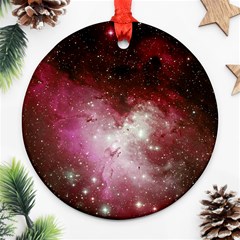 Nebula Red Round Ornament (two Sides) by snowwhitegirl