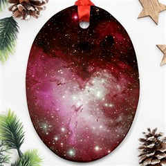 Nebula Red Oval Ornament (two Sides) by snowwhitegirl